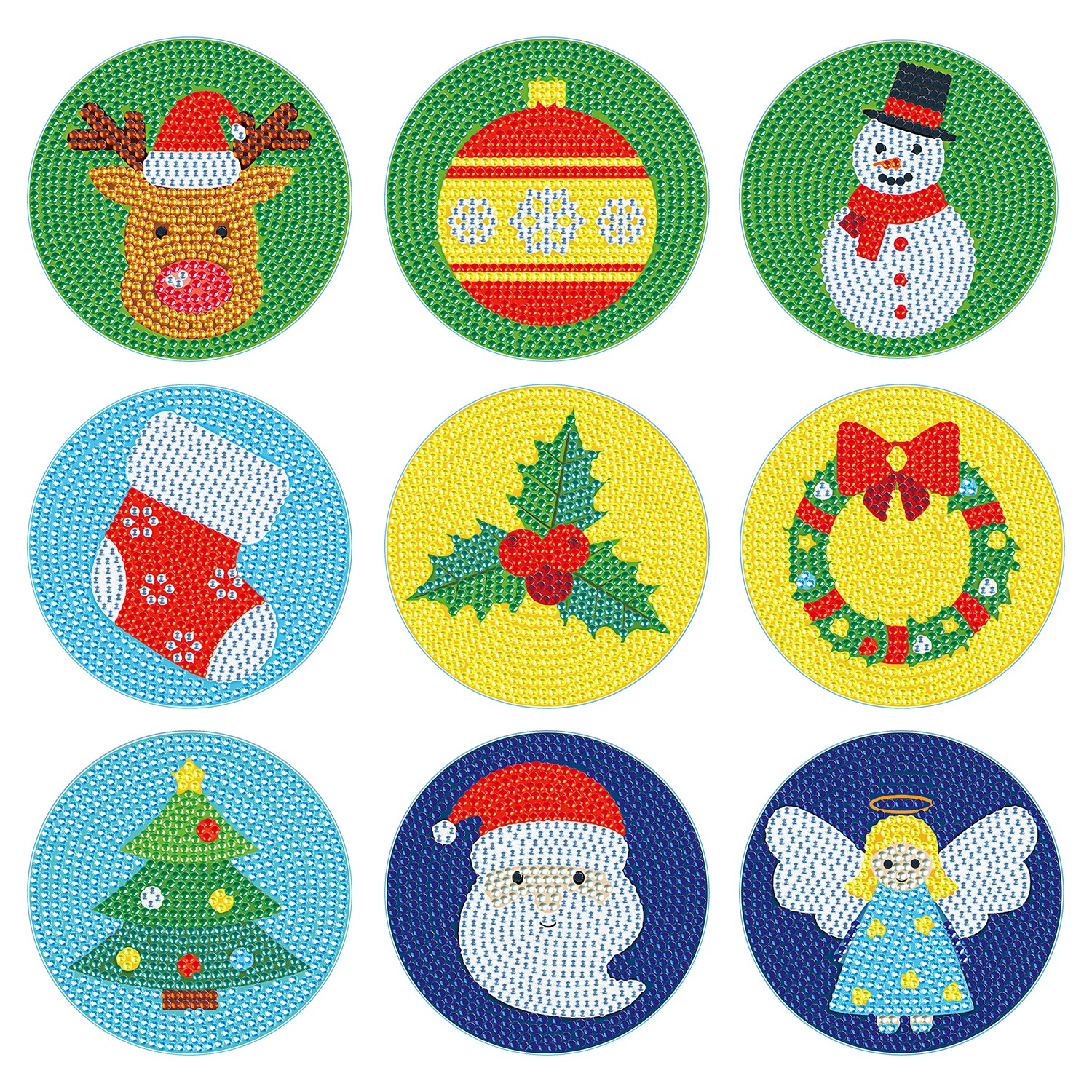 Sous-verres de Noël broderies diamants