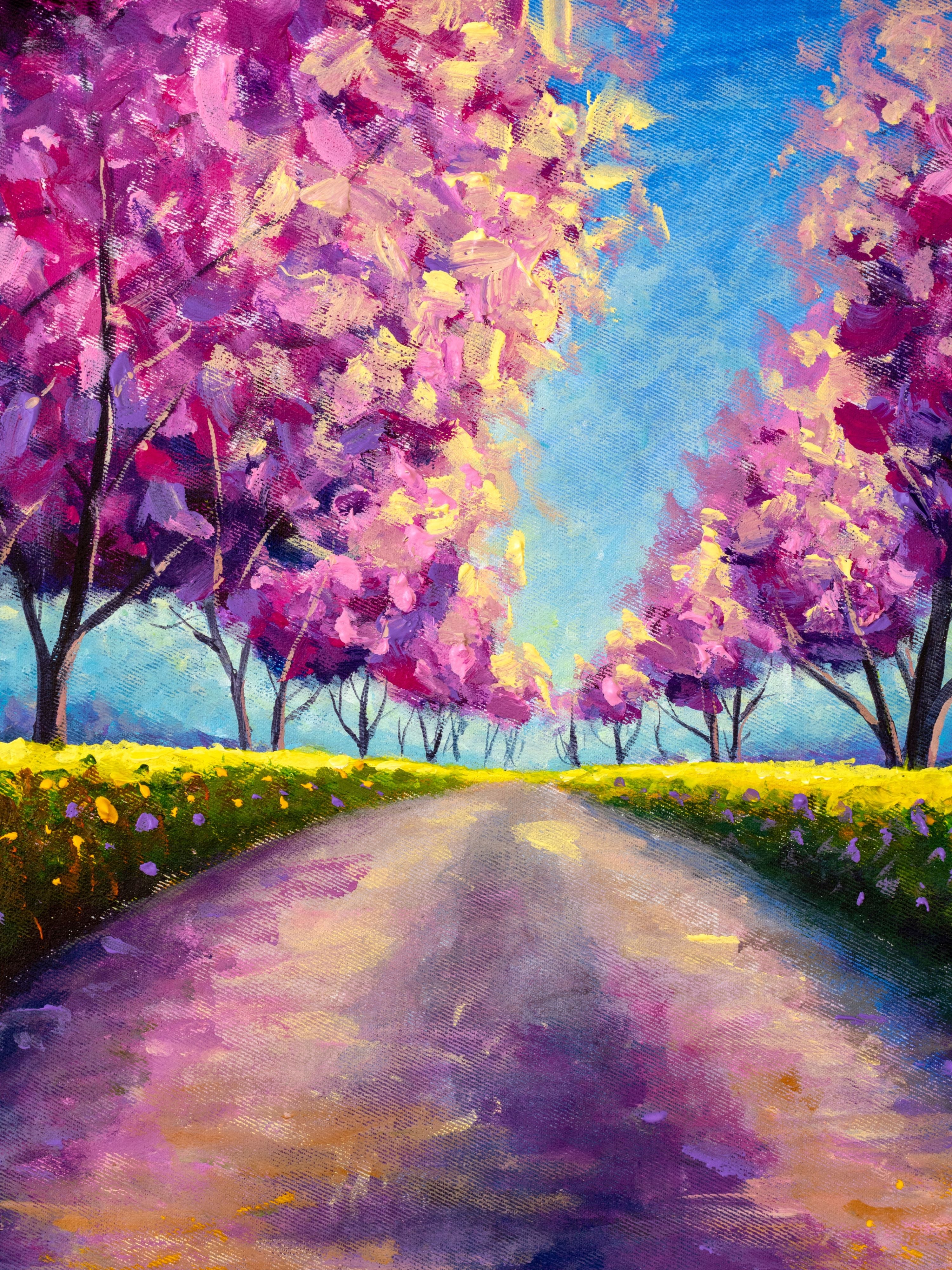 Montrant les cerisiers en pleine floraison au printemps dans cette broderie diamant,laissez le spectateur sentir la vie et la chaleur du printemps. Cerisier Sakura Fleurs Peinture - j'adore la broderie diamant