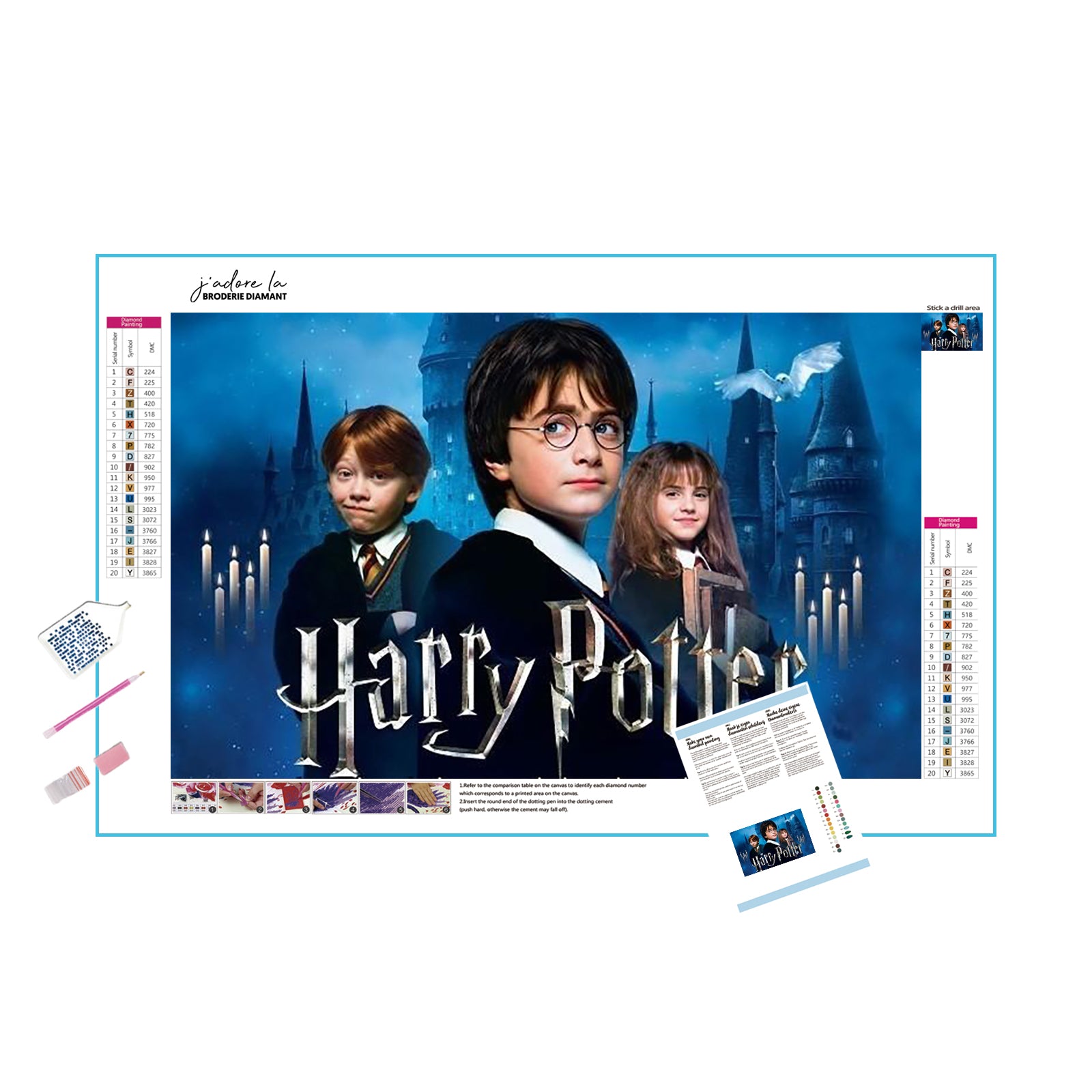 Revivez l’aventure magique avec Harry Potter dans cette broderie diamant. Harry Potter - j'adore la broderie diamant