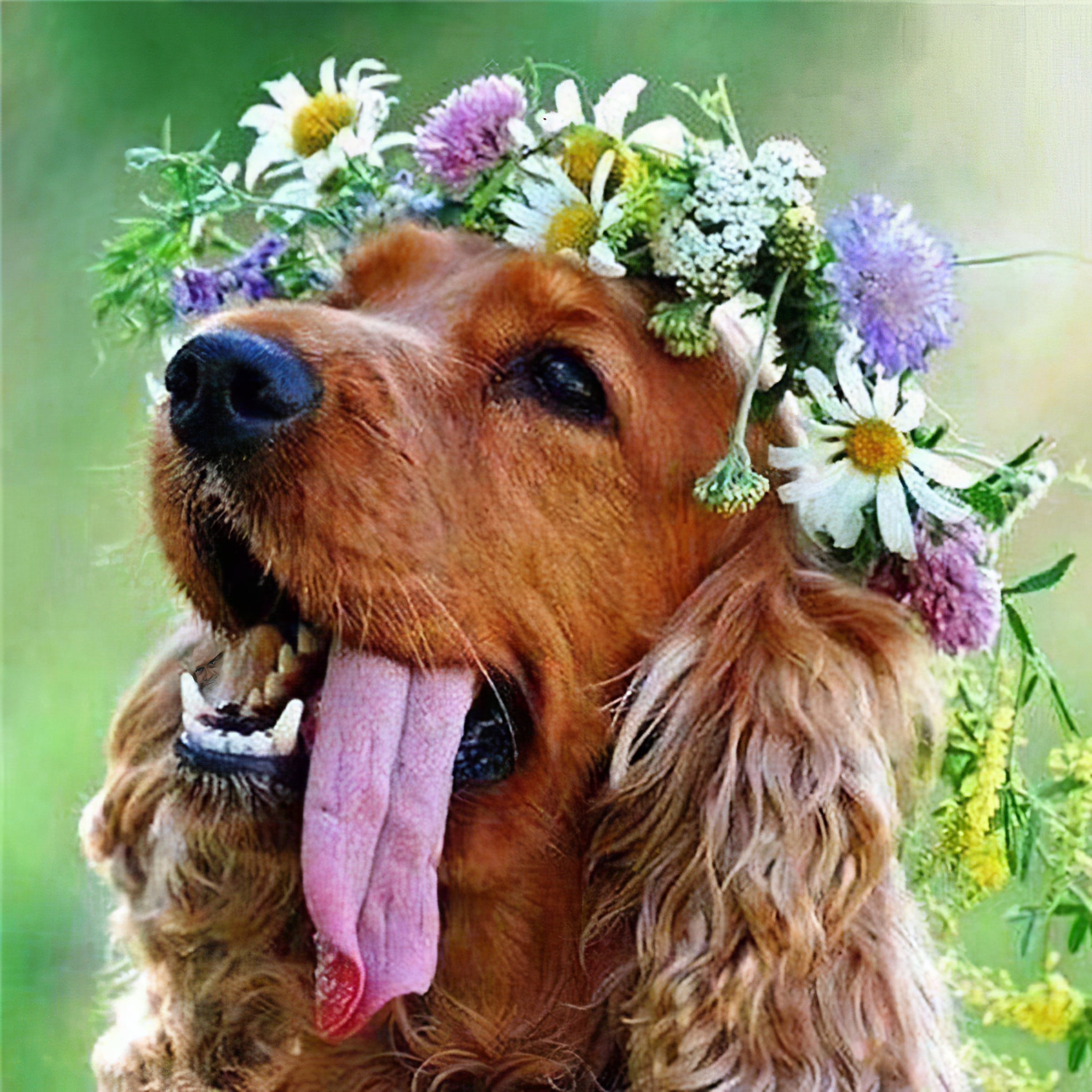 Le charme irrésistible d'un chien, capturé dans un moment de joie ou de contemplation, incarnant l'amour dans cette broderie diamant. Chien mignon Cavalier King Charles Spaniel - j'adore la broderie diamant