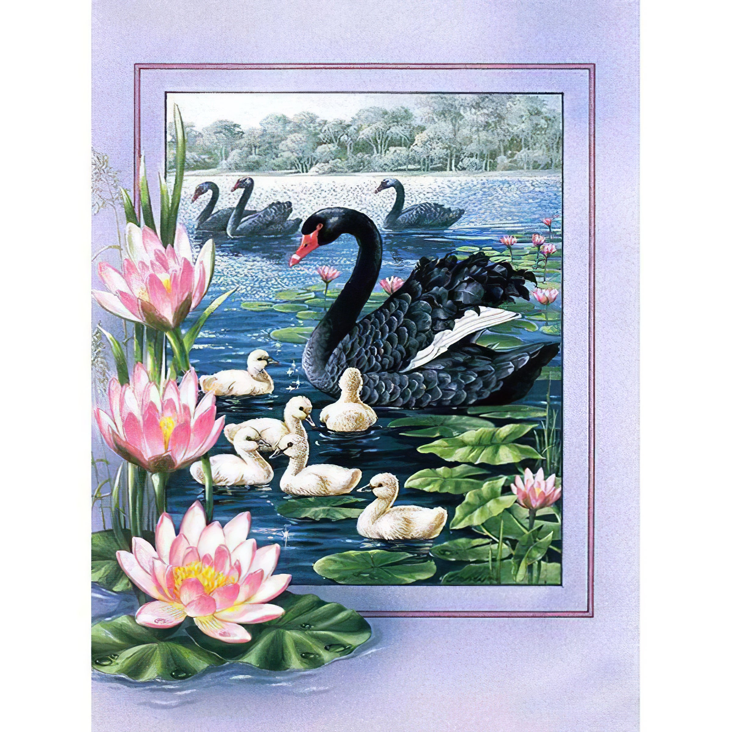 Symbole d’élégance et d’élégance dans cette broderie diamant. Cygne noir - j'adore la broderie diamant