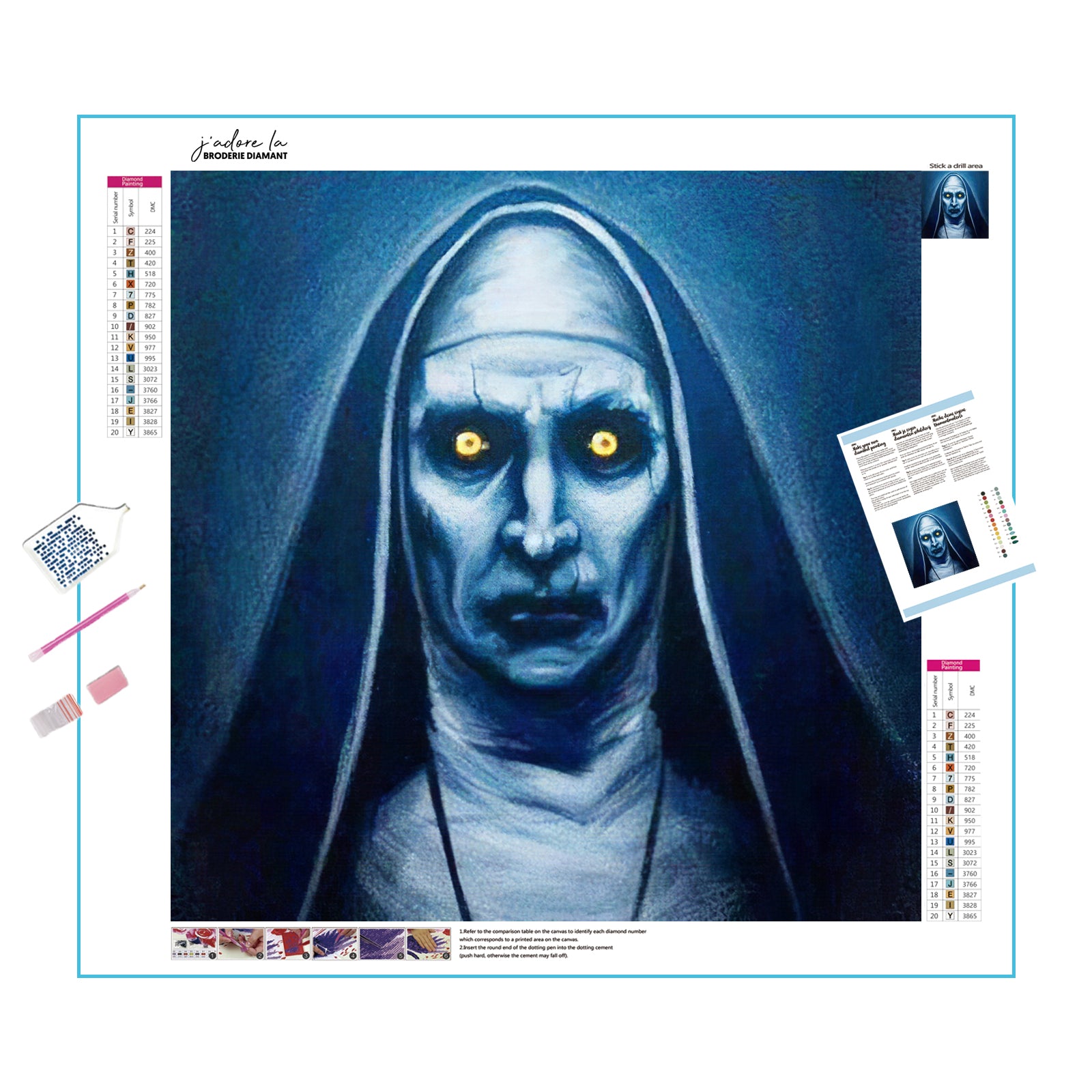 Sentir le mal nun dans cette broderie diamant. La nonne - j'adore la broderie diamant