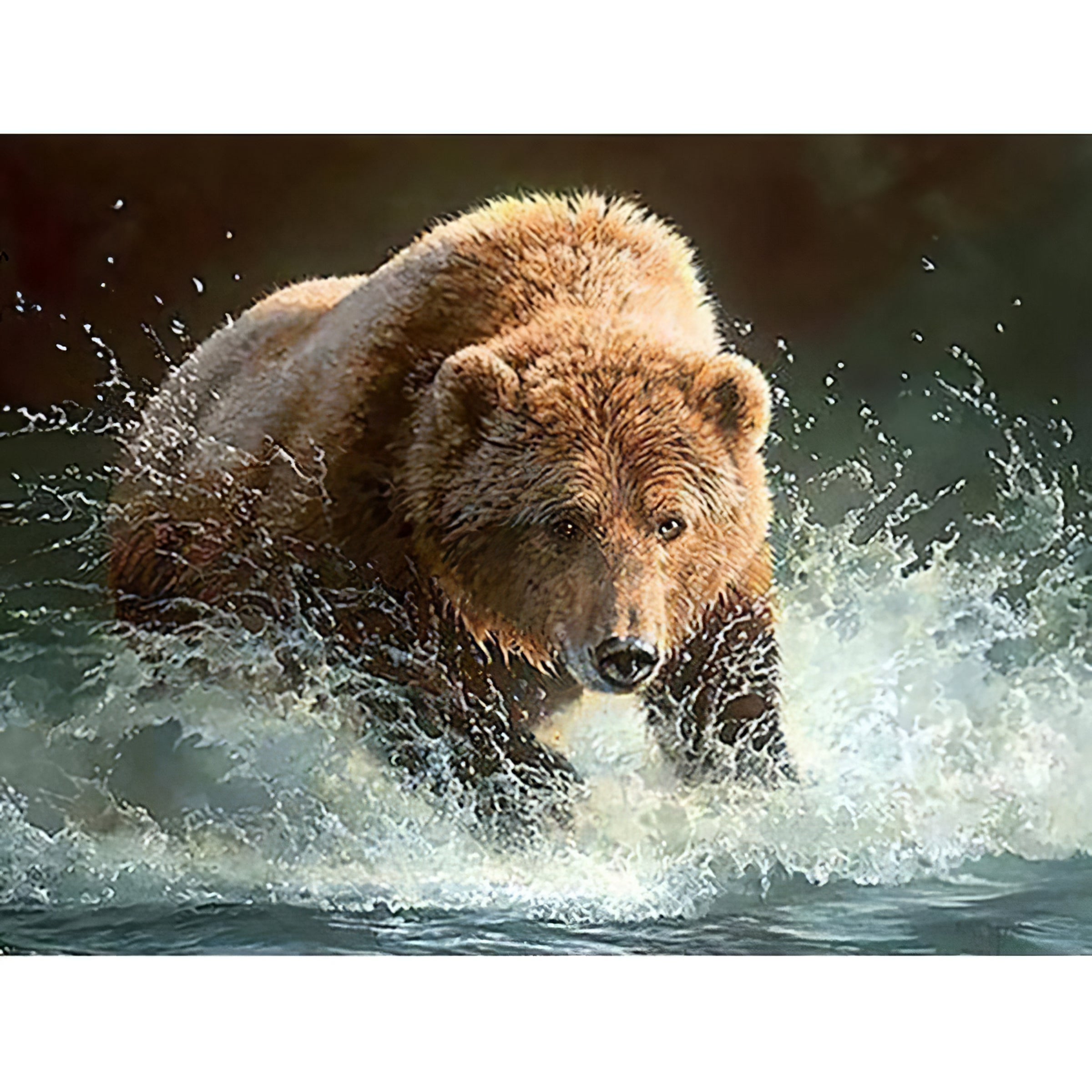 Un ours charmant pour ajouter une touche de fantaisie à votre espace dans cette broderie diamant. Ours d'eau - j'adore la broderie diamant