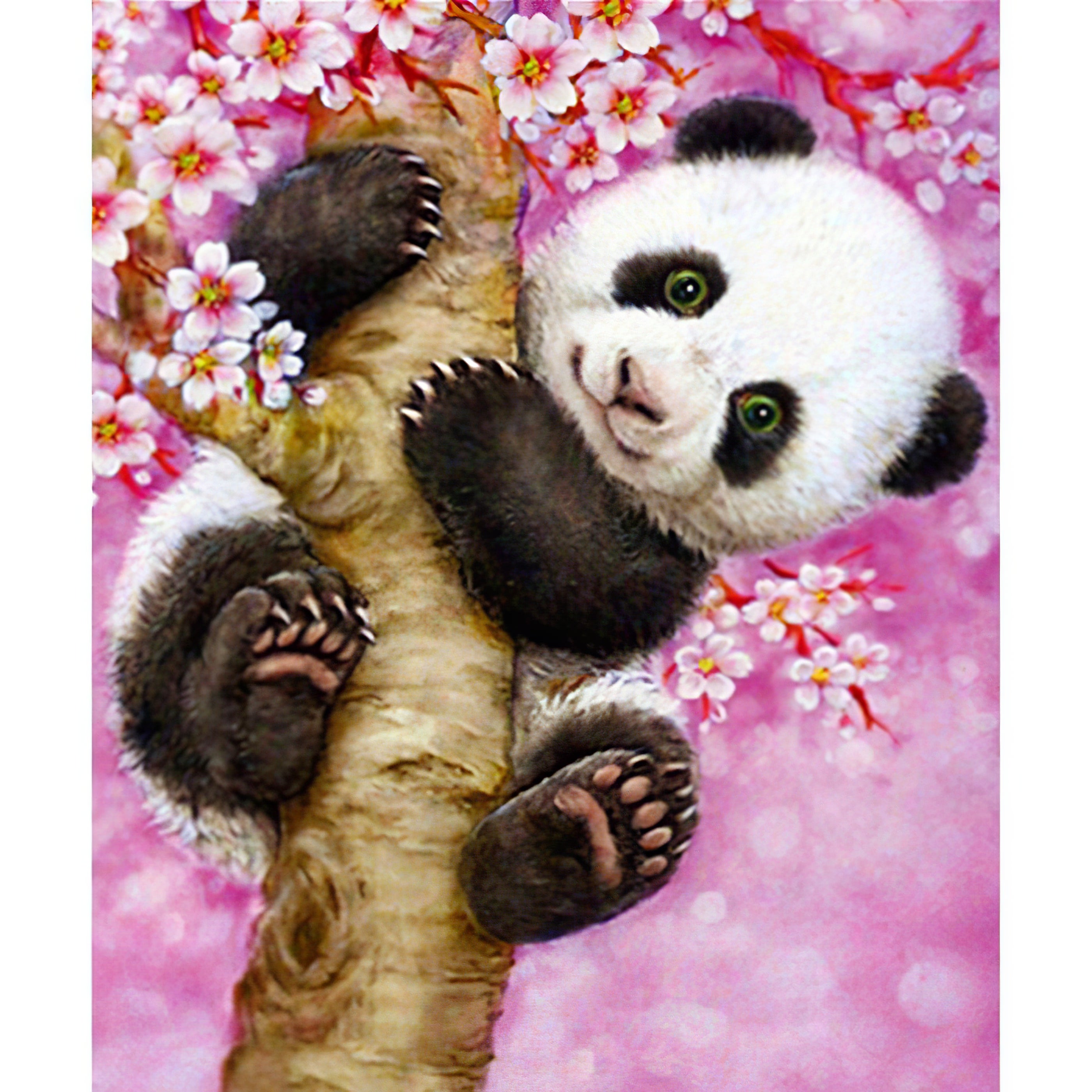 Panda mignon avec Fleur