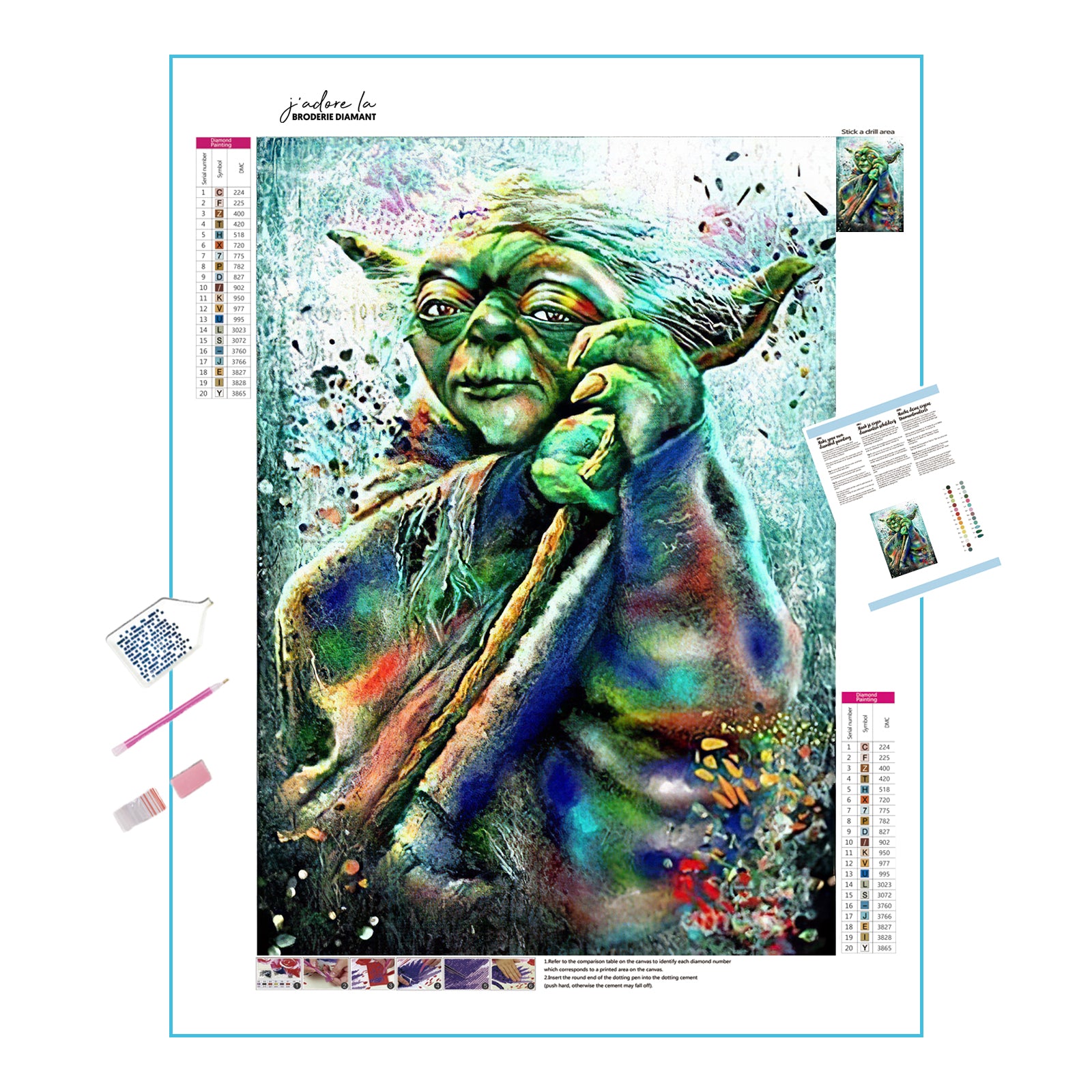 Combattez les forces séparatistes avec Maître Yoda dans cette broderie diamant. Star Wars Master Yoda - j'adore la broderie diamant