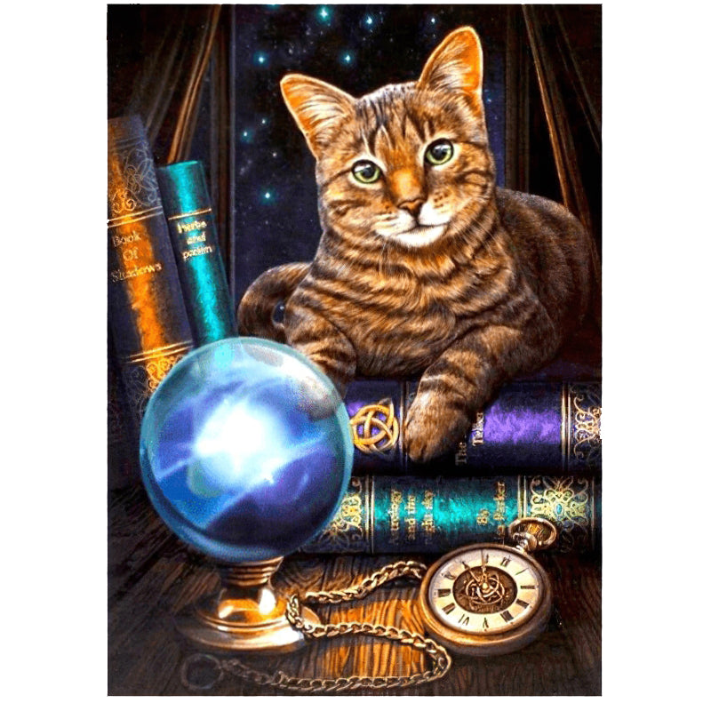 Une broderie diamant nommée Animaux Chat Magic Ball Magicien. Régalez-vous de la fantaisie d'un Chat Magique aux pouvoirs mystiques. Animaux Chat Magic Ball Magicien - j'adore la broderie diamant