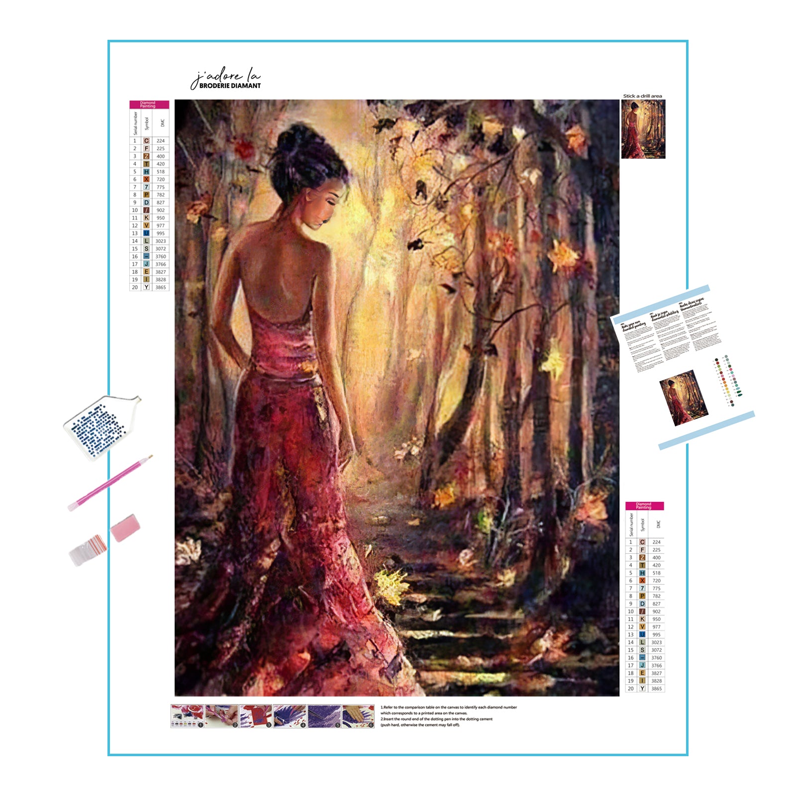 Voyagez sur un chemin d'enchantement, où chaque tournant révèle une nouvelle vue de beauté dans cette broderie diamant.  Belle route et beauté - j'adore la broderie diamant
